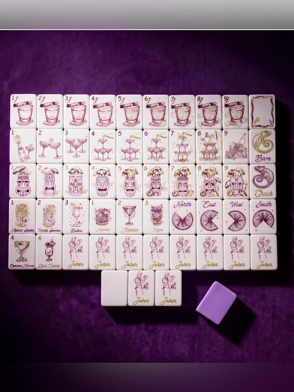 American Mahjong Sip and Shuffle Tile Set